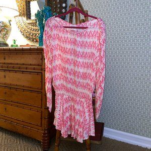 Z & L Large Pink Romper with Beaded Neck/Sleeves